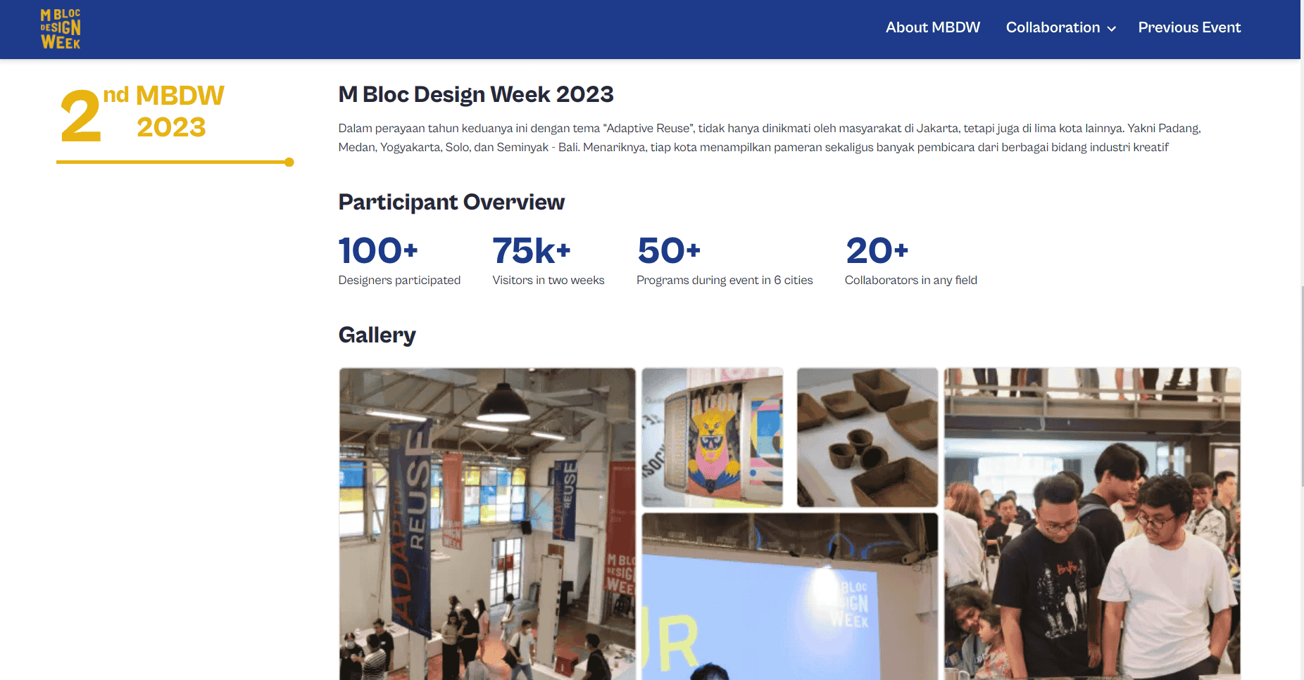 M Bloc Design Week Website Project